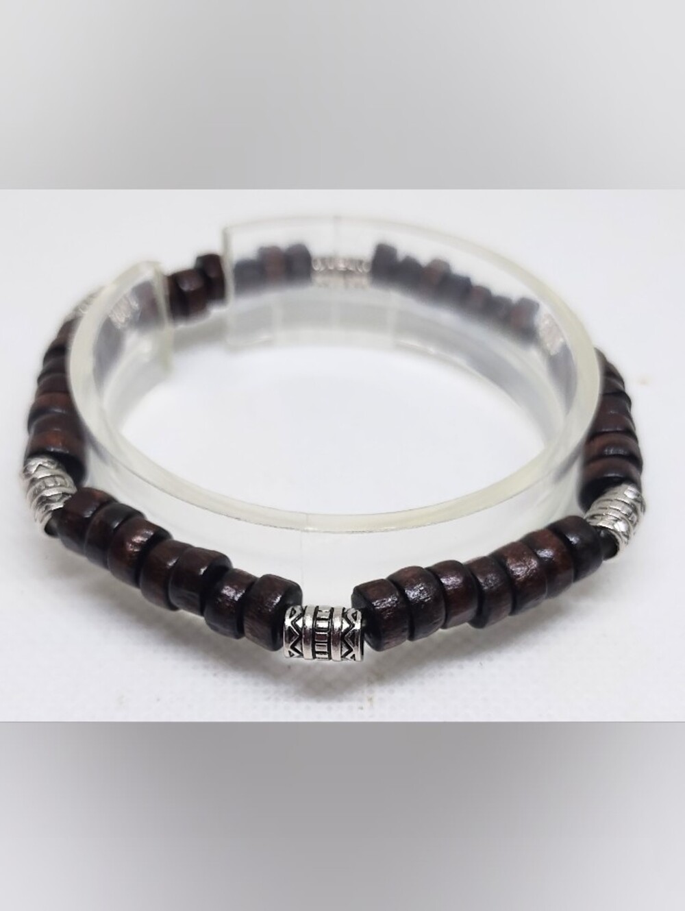 Men's Bracelet Beaded Beads Brown New Jewelry G31